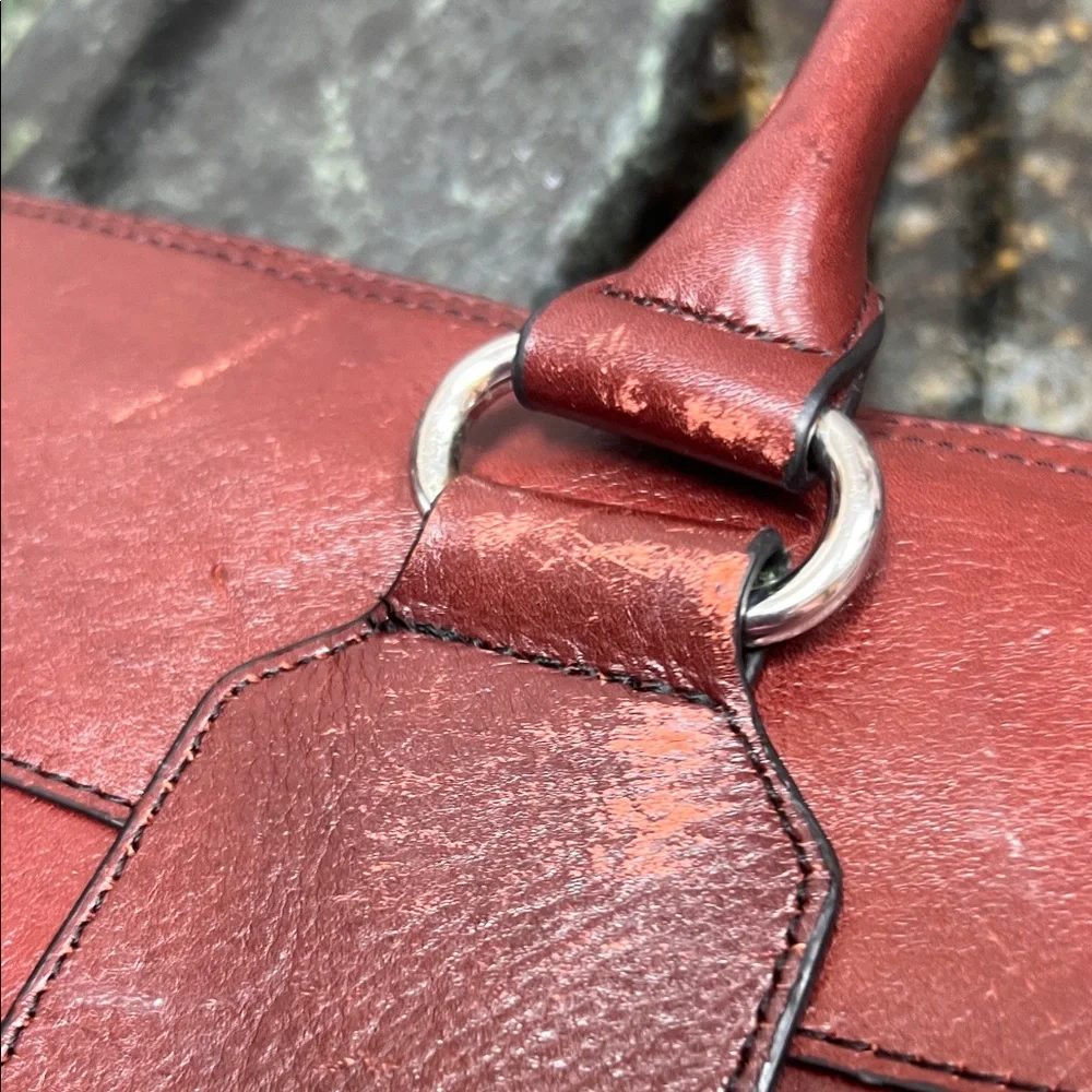 Marc New York Rich Brown Leather Briefcase